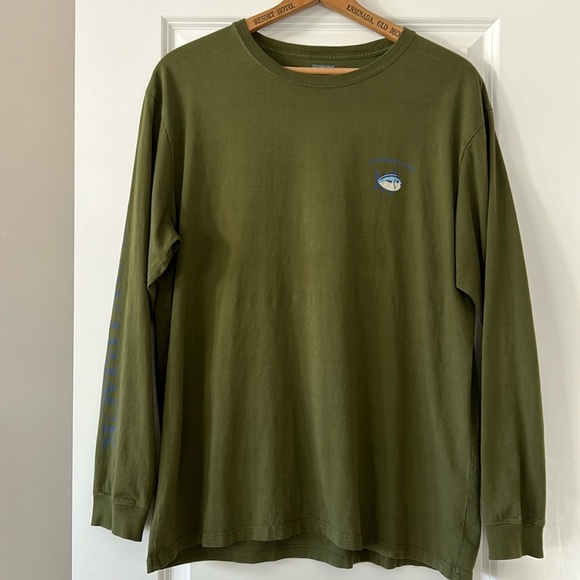 Southern Tide SKIPJACK Logo Olive Green Long Sleeve Tee XL - Picture 2 of 9